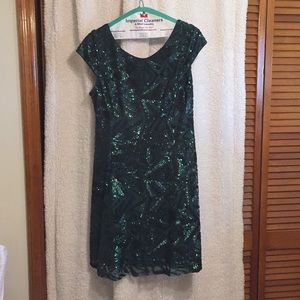 Green sequin dress